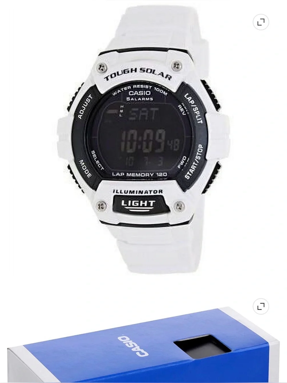 CASIO AQ-S810WC-7AV Quartz Men Black-Dial White-Band Wristwatch [ZZB13]